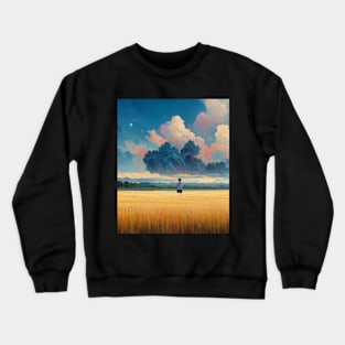 Japanese Wildflower Field and Unkwon Boy Crewneck Sweatshirt